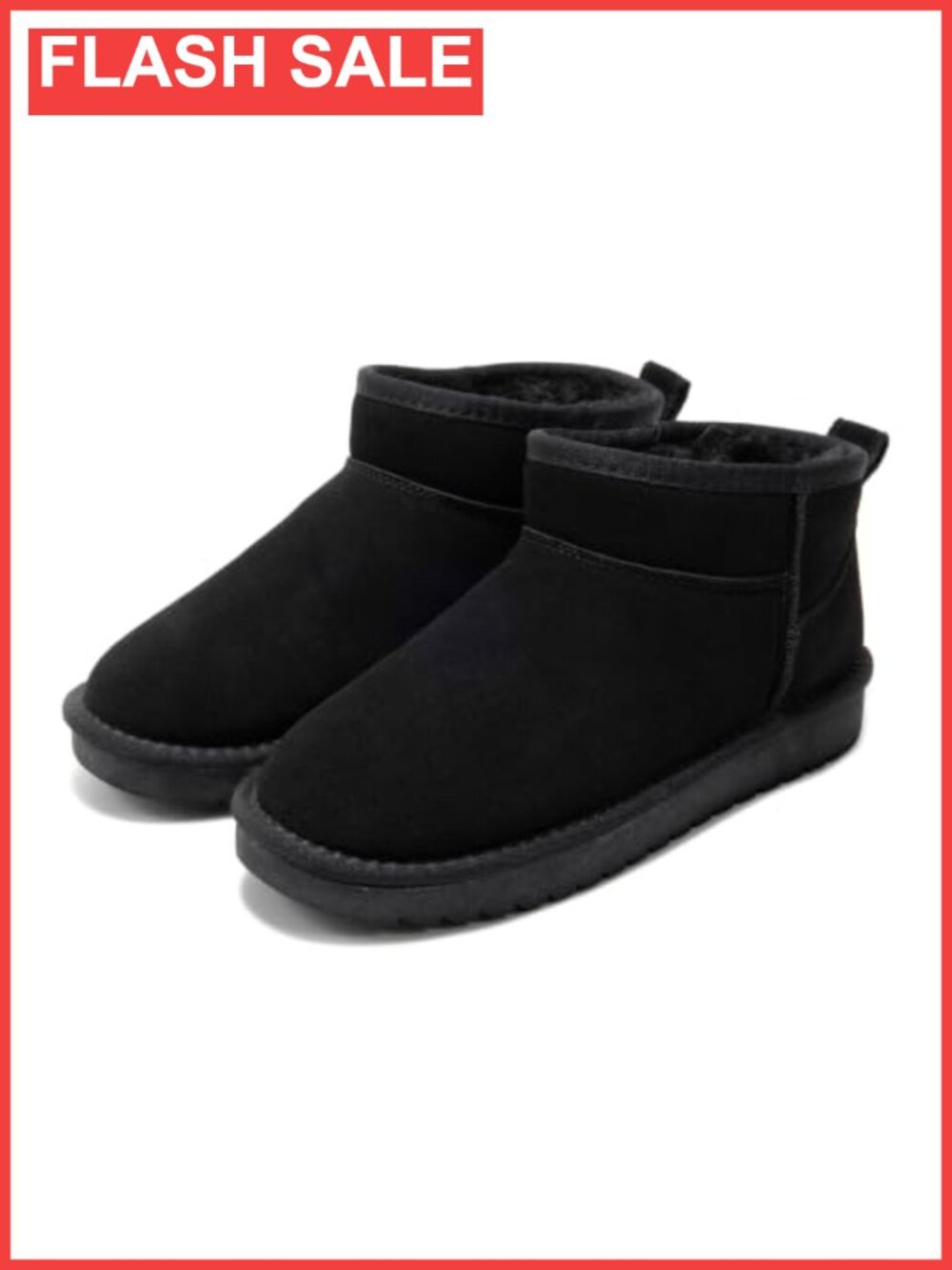 Genuine Leather Fur-Lined Ankle Booties Water-Resistant